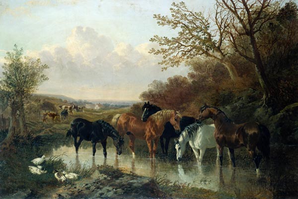 Pferde an einer Wasserstelle. from John Frederick Herring d.J.