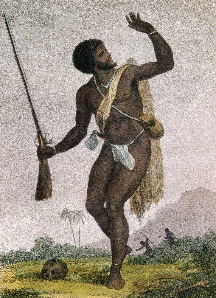 Rebel Slave Armed and on his Guard, from 'Narrative of a Five Years' Expedition against the Revolted from John Gabriel Stedman
