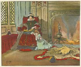 Childhood of Elizabeth I (colour litho)