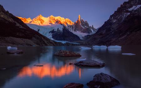 First Rays of Sun at Laguna Torre