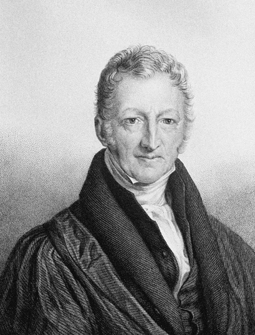 Portrait of Thomas Robert Malthus (1766-1834) from John Linnell