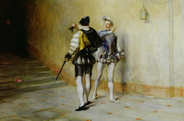 The Commencement of the Quarrel (oil on canvas) from John Pettie