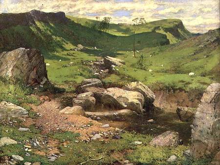 A rocky stream in a mountainous landscape from John Ritchie