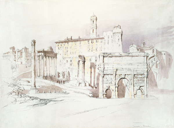 The Forum, Rome (w/c on paper) from John Ruskin