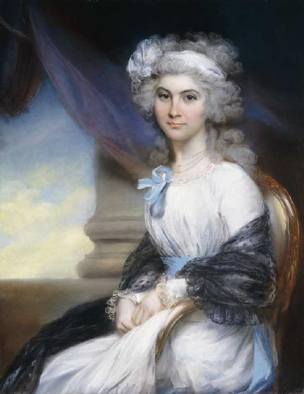 Miss Sophia Vansittart in einem weißen Kleid und einem weißen Haarband. from John Russell