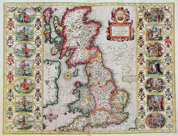 Britain As It Was Devided In The Tyme of the Englishe Saxons especially during their Heptarchy (hand from John Speed