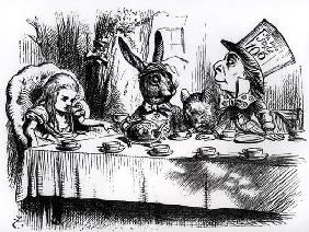The Mad Hatter's Tea Party, illustration from 'Alice's Adventures in Wonderland', by Lewis Carroll,