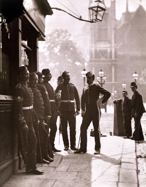 Recruiting Sergeants at Westminster, 1876-77 (woodburytype)  from John Thomson
