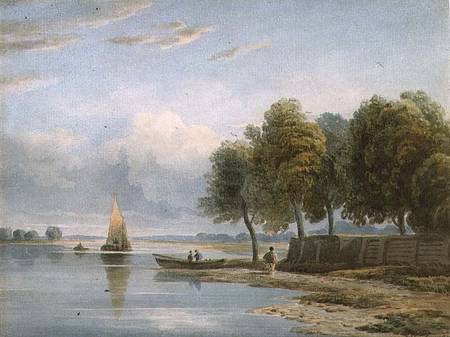 A View of the Thames at Millbank from John Varley