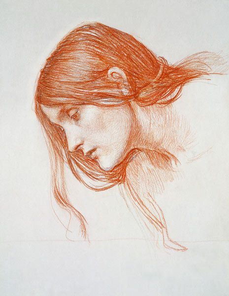 Study of a Girl's Head from John William Waterhouse