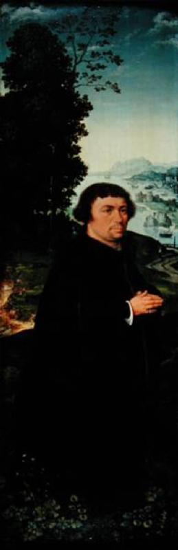 Portrait of a donor kneeling by a river  (pair of 155175)