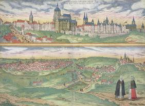 Map of Prague, from 'Civitates Orbis Terrarum' by Georg Braun (1541-1622) and Frans Hogenberg (1535-