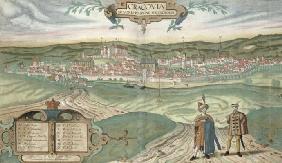 Map of Cracow, from 'Civitates Orbis Terrarum' by Georg Braun (1541-1622) and Frans Hogenberg (1535-