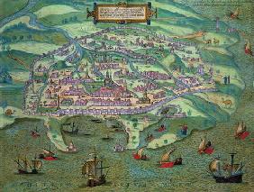 Map of Alexandria, from 'Civitates Orbis Terrarum' by Georg Braun (1541-1622) and Frans Hogenberg (1