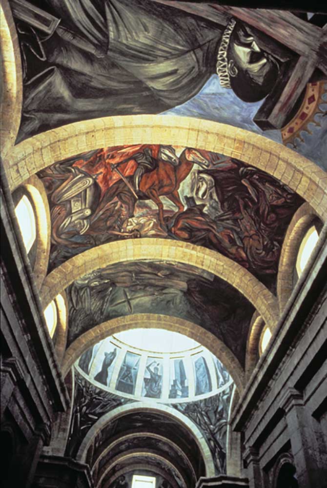 Murals on the ceiling of the Hospicio Cabanas from José Clemente Orozco