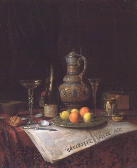Still Life with a bottle of Champagne from Josef Mansfeld