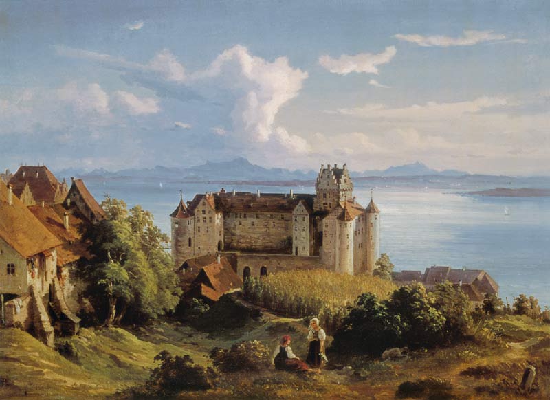 Look at Lake Constance and the Swiss mountains over the castle Meersburg from Josef Moosbrugger