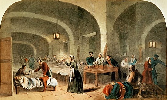 Sketch of a ward at the Hospital at Scutari, c.1856 from Joseph-Austin Benwell