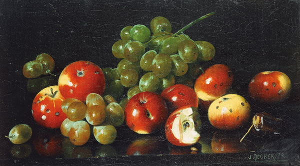 Stillleben mit Äpfeln und Trauben. from Joseph Decker