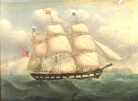An English Square-Rigged Ship off the Coast