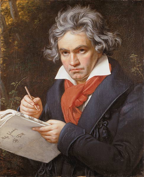 Portrait Ludwig van Beethoven when composing the Missa Solemnis. from Joseph Karl Stieler