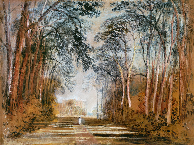 Farnley Avenue, Farnley Hall, Yorkshire (pencil, chalk, watercolour, gouache & water) from William Turner