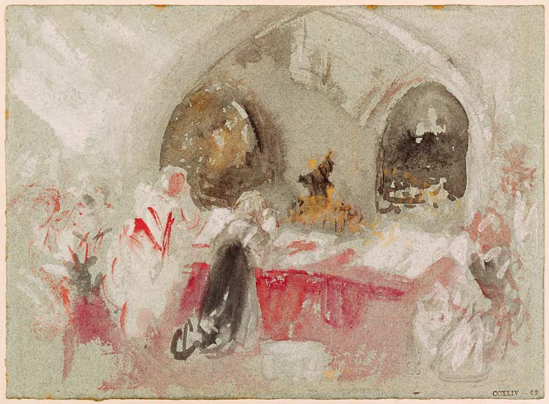 Service in the chapel at Petworth from William Turner