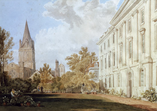View of Christ Church Cathedral and the Garden and Fellows' Building of Corpus Christi College, Oxfo from William Turner