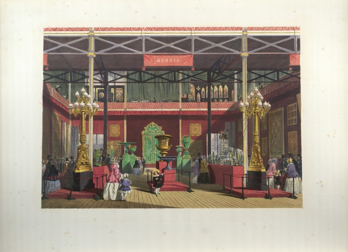 Russian Exhibition interior during the Great Exhibition in 1851 from Joseph Nash