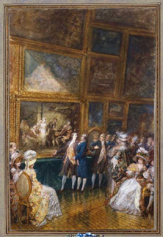 Greuze und Diderot besuchen den Salon von 1761. from Joseph Navlet