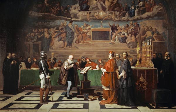 Galileo Galilei in front of the Inquisition in the Vatican 1632. from Joseph Nicolas Robert-Fleury