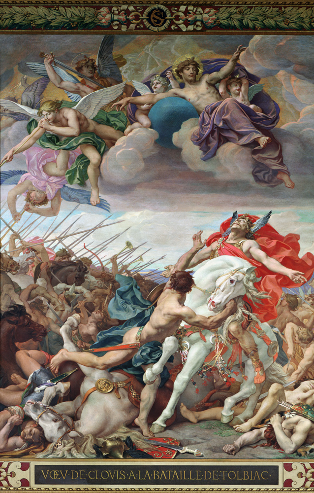 The Vow of Clovis (465-511) at the Battle of Tolbiac in 506, from the right transept from Joseph Paul Blanc