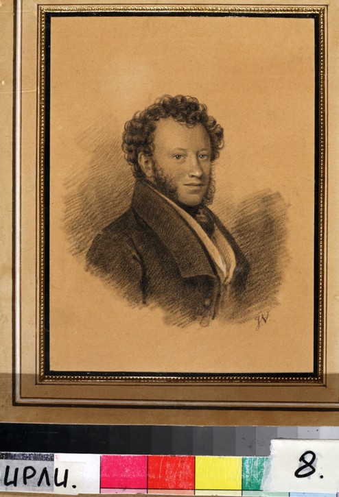 Portrait of the author Alexander S. Pushkin (1799-1837) from Joseph Vivien