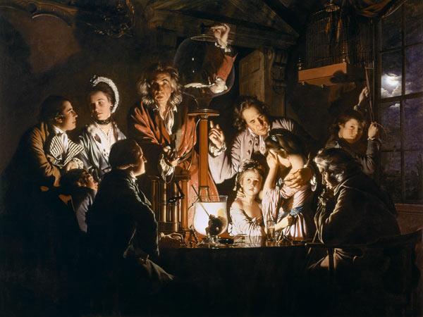 The Experiment with a bird in an airpump from Joseph Wright of Derby