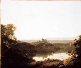 Lake Nemi with a view of Castle Gandolpho