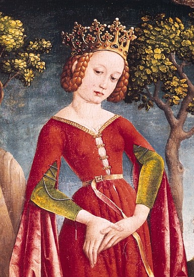 St. George and the Dragon, detail of the Princess, c.1445-50 from Jost Haller