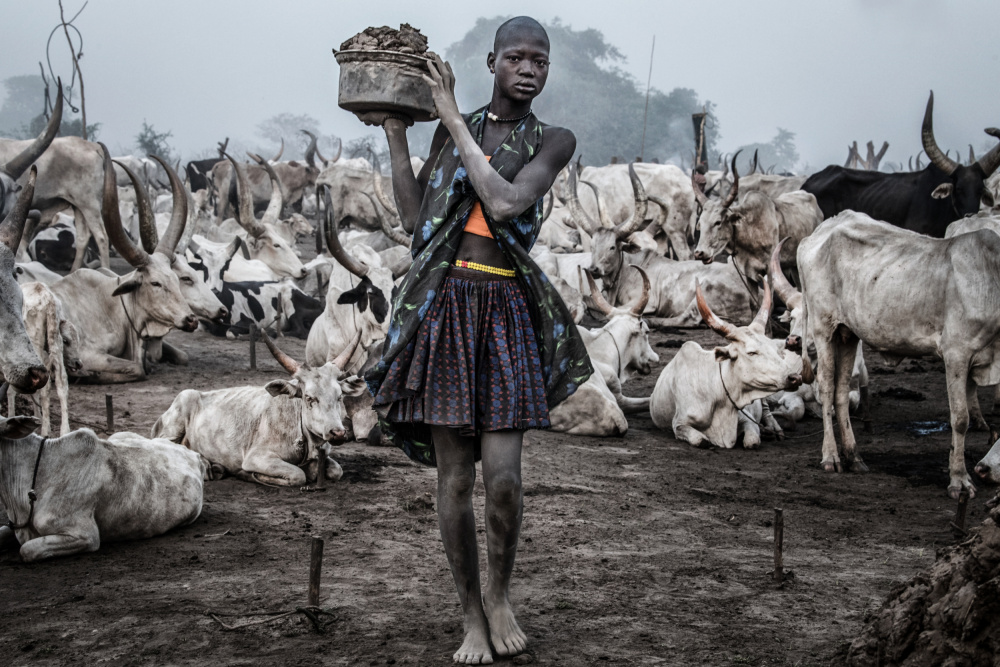 Woman carrying dung in a Mundari cattle camp - South Sudan from Joxe Inazio Kuesta Garmendia