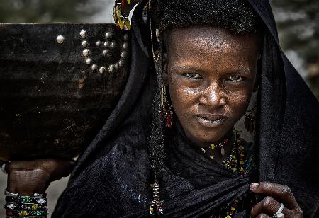Peul woman at a gerewol festival in Niger.