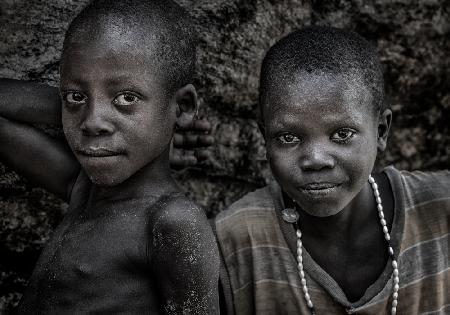 Two boys of the Laarim ethnic group-South Sudan