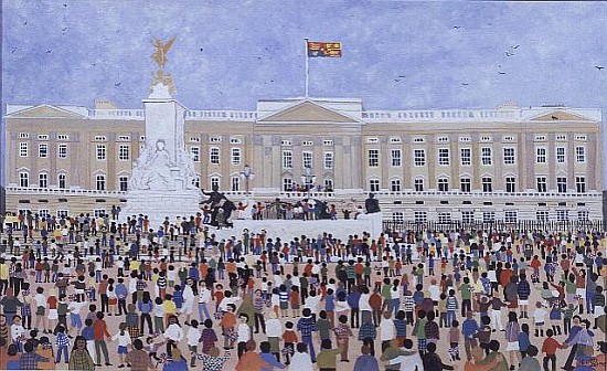 Crowds around the Palace, 1995 (w/c)  from Judy  Joel
