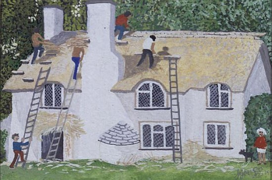Thatching, 1995 (w/c)  from Judy  Joel