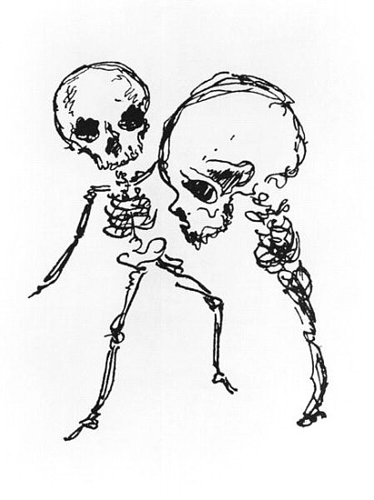 Skeletons, illustration from ''Complainte de l''Oubli et des Morts'' from Jules Laforgue
