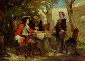 Meeting between Jean Cavalier (1681-1740) and Claude Louis Hector (1653-1734) Duke of Villars