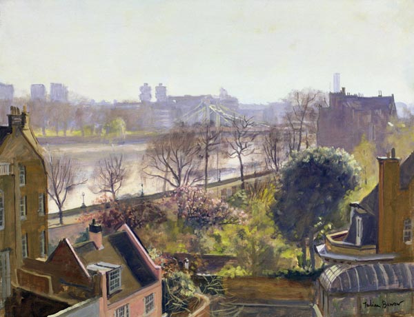 Chelsea Embankment from the Physic Garden (oil on canvas)  from Julian  Barrow