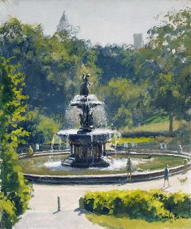 The Bethesda Fountain, Central Park, 1996 (oil on canvas) 