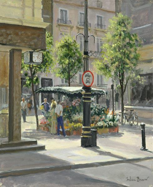 Bond Street Flowerstall (oil on canvas) 