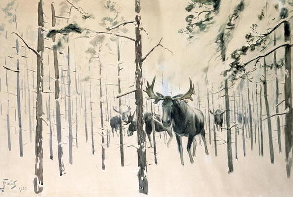 Moose, 1920 (w/c on paper) from Julian Falat