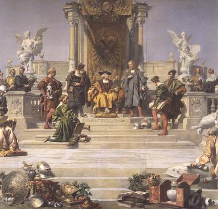 Patronage of the Arts by the House of Habsburg: central section of a ceiling painting from Julius Victor Berger