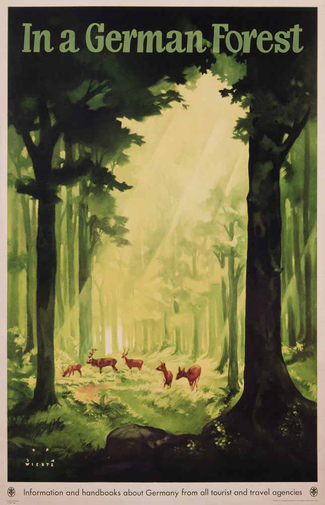 'In a German Forest', poster advertising tourism in Germany from Jupp Wiertz