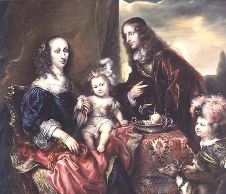 Portrait of a family (said to be that of Colonel John Hutchinson (1615-64) from Jurgen Ovens
